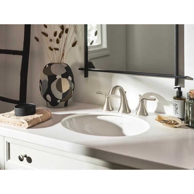 Elegant Voss Brushed Nickel Two-Handle Widespread Bathroom Faucet