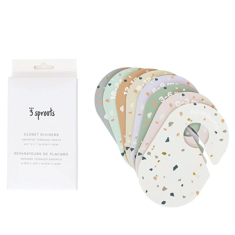 3 Sprouts 3 Sprouts Baby Closet Dividers (Newborn To 24 Months) – Pack Of 8 - Terrazzo (Set of 8)