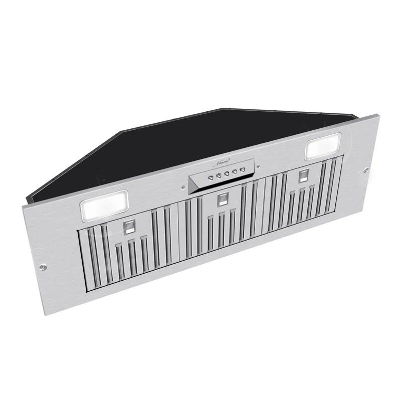 Range Hood Insert/Built-In 36 Inch, 6'''' Duct 3-Speeds 600 CFM Stainless Steel Vent Hood With LED Lights