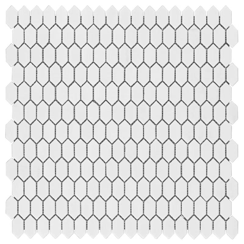 Whisper 11.61" x 11.73" Polished Mini Picket Glass Mosaic Wall Tile (0.94 Sq. Ft. / each)