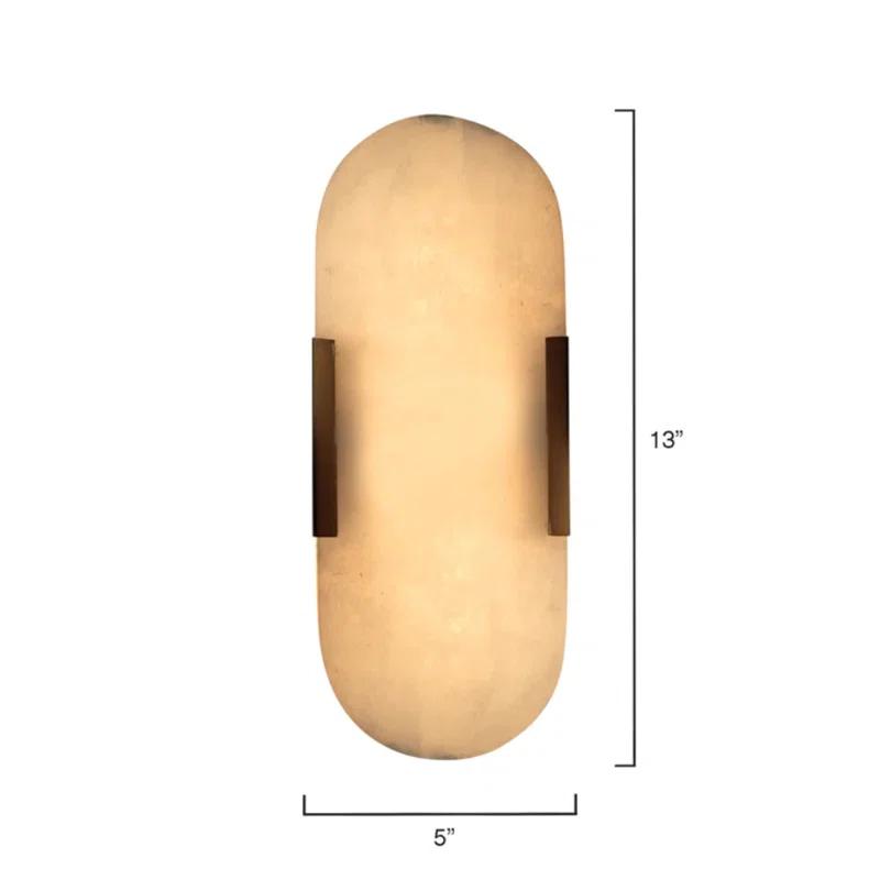 Delphi Antique Brass 2-Light Alabaster Wall Sconce