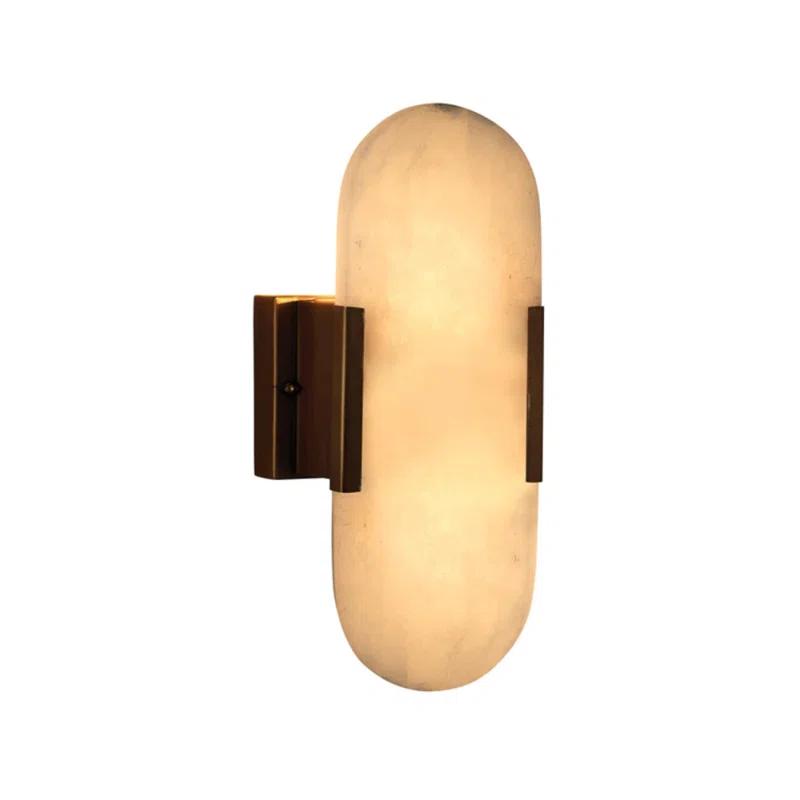 Delphi Antique Brass 2-Light Alabaster Wall Sconce