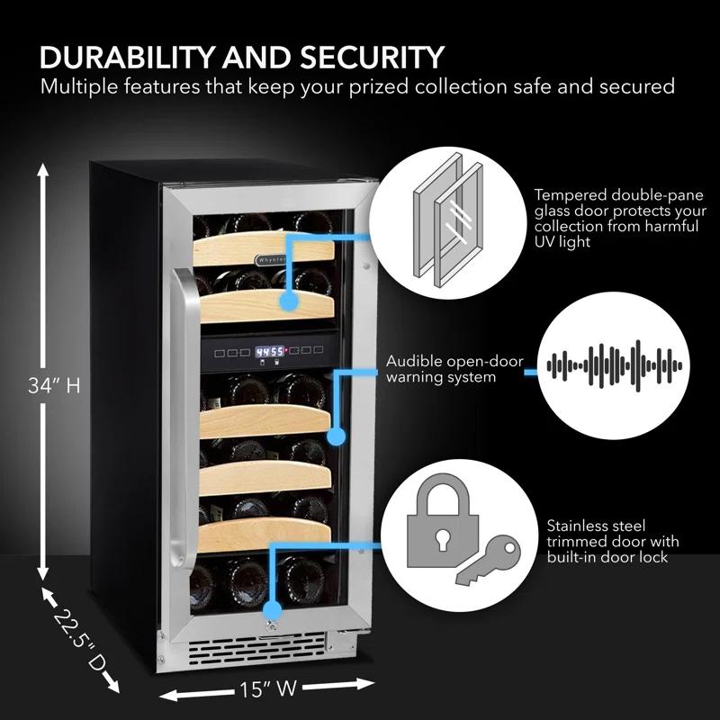 Whynter Whynter 15'' width 28 Bottle Dual Zone Built-In Wine Refrigerator