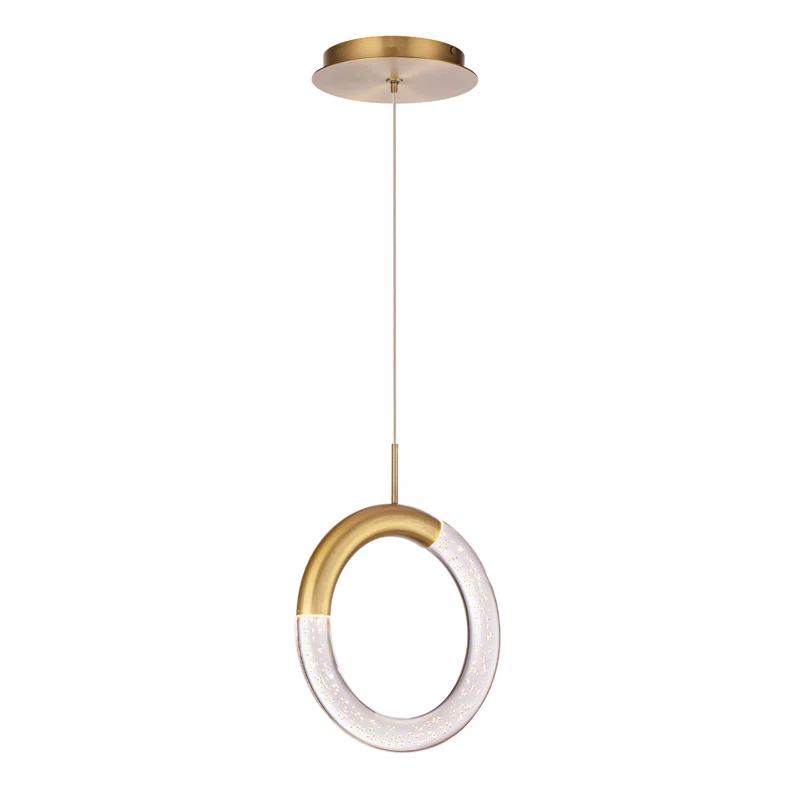 Ringlet 1 - Light Aged Brass LED Geometric Pendant