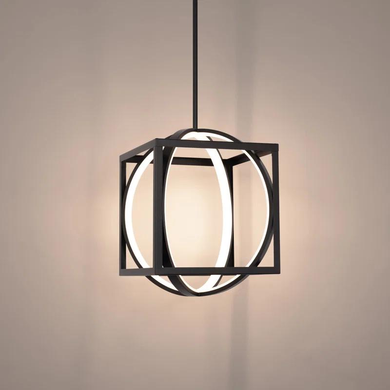 dweLED 1 - Light Black LED Geometric Pendant
