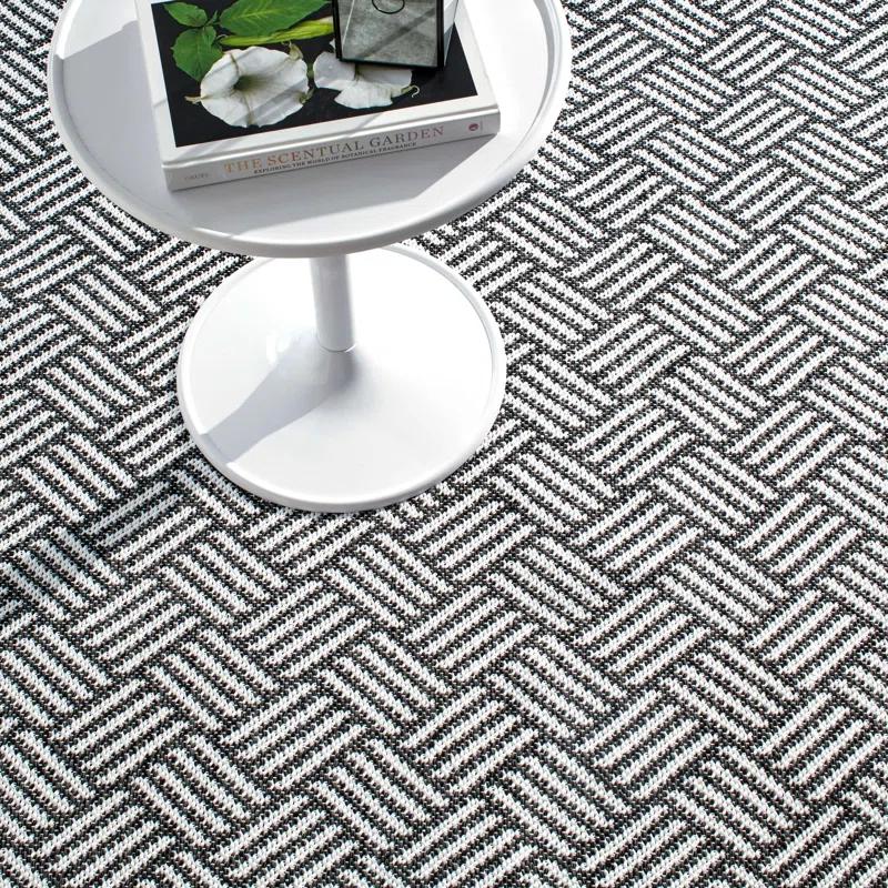 Dash & Albert Crisscross Black Stripe Handwoven Synthetic Area Rug 10'x14'