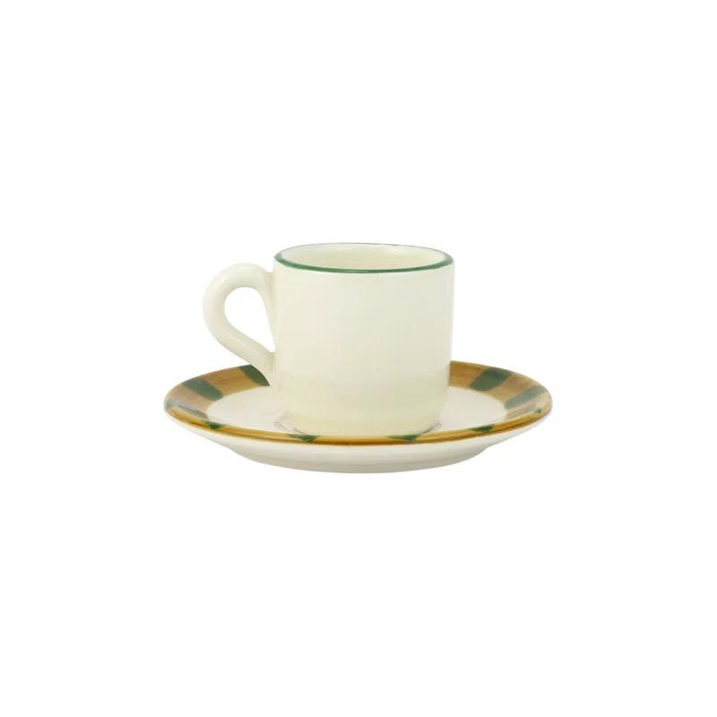 VIETRI Old St. Nick Assorted Espresso Cups & Saucers (Set of 4)