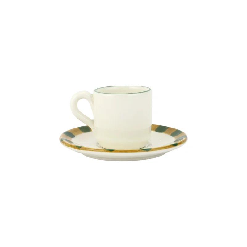 VIETRI Old St. Nick Assorted Espresso Cups & Saucers (Set of 4)