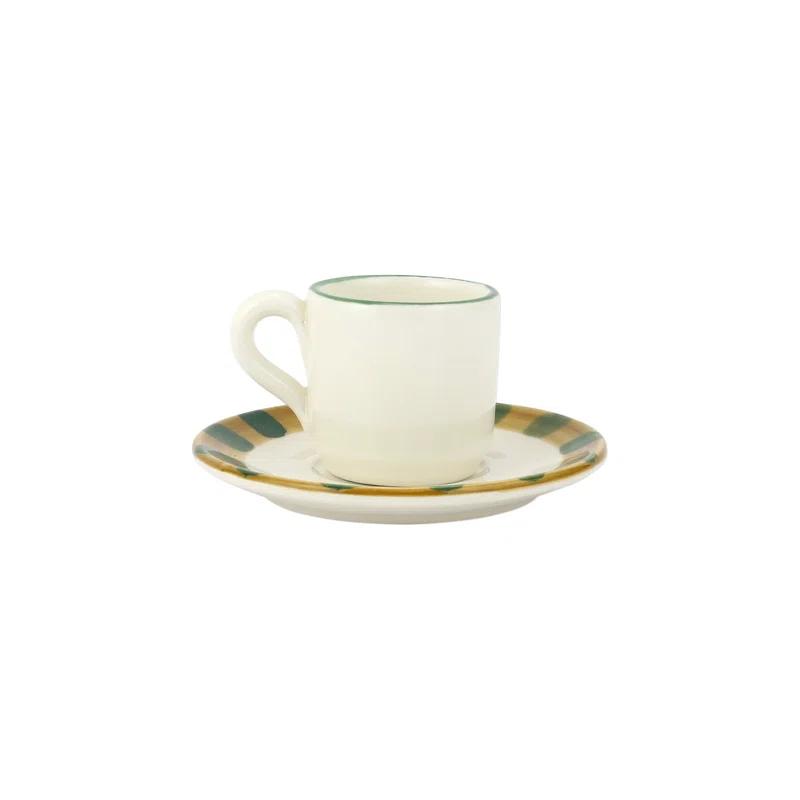 VIETRI Old St. Nick Assorted Espresso Cups & Saucers (Set of 4)