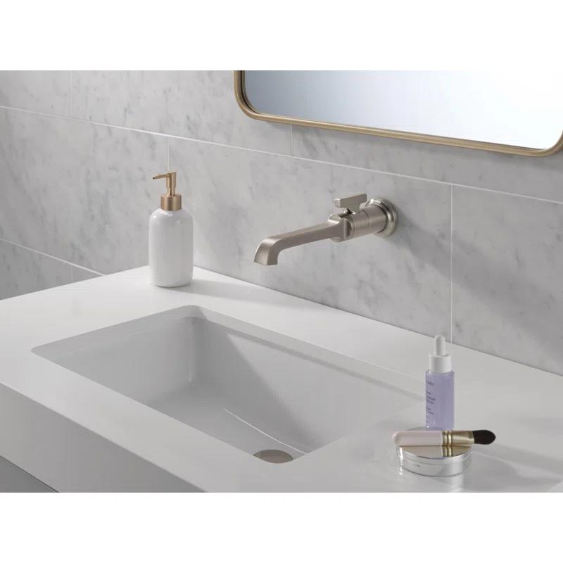 Tetra Sleek Brushed Stainless Steel Single-Handle Wall-Mount Bathroom Faucet