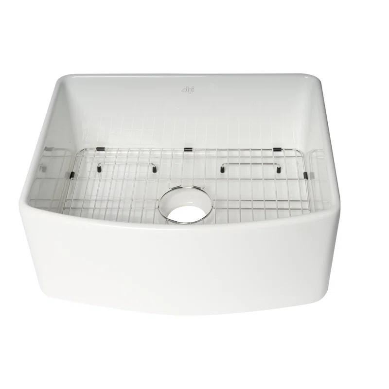 24'' L Flush Single Bowl Fireclay Kitchen Sink