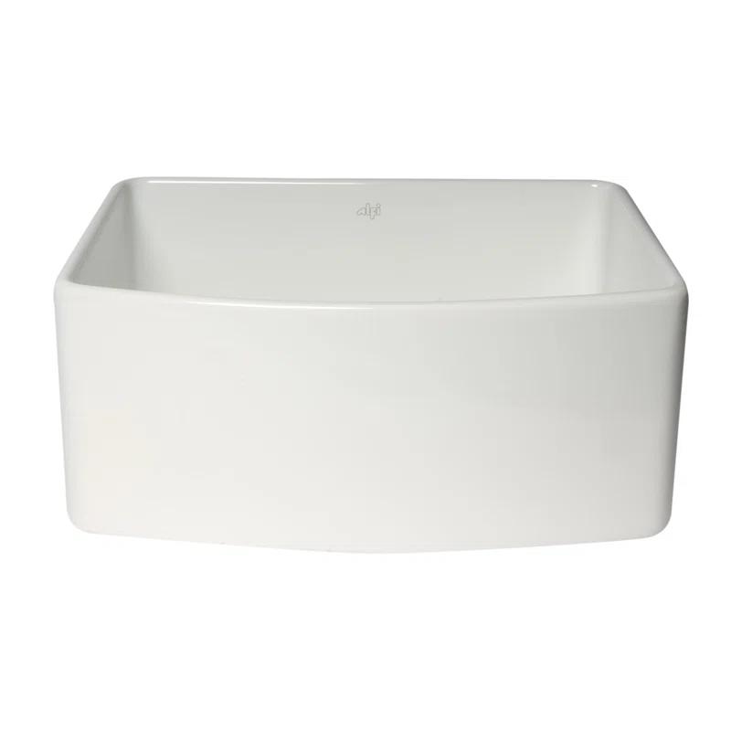 24'' L Flush Single Bowl Fireclay Kitchen Sink