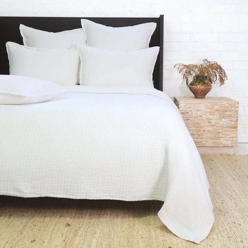 Chatham Cotton Matelasse Sham by Pom Pom at Home - Cream / Standard