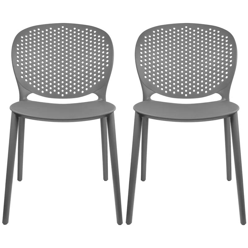 2xHome Outdoor Stacking Dining Side Chair (Set of 2)