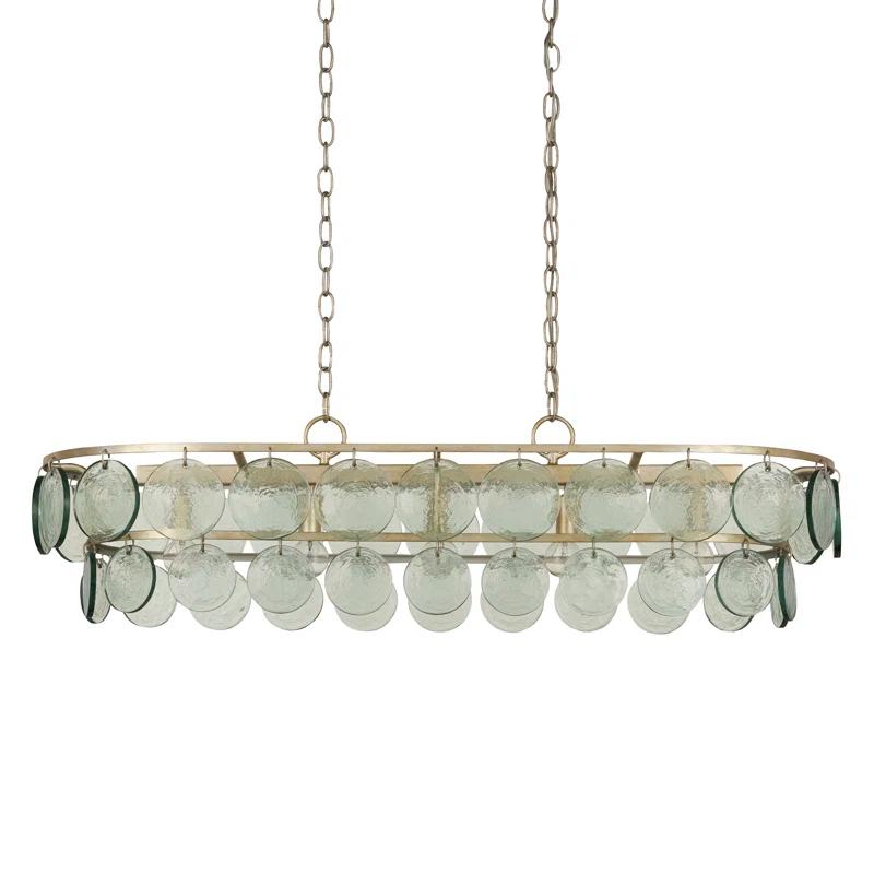 Silver Leaf 5-Light Chandelier with Recycled Glass Discs