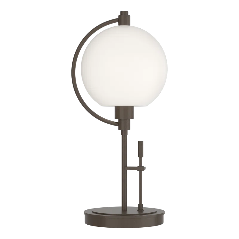 Pluto Opal Glass & Mahogany Bronze 19.3" Table Lamp