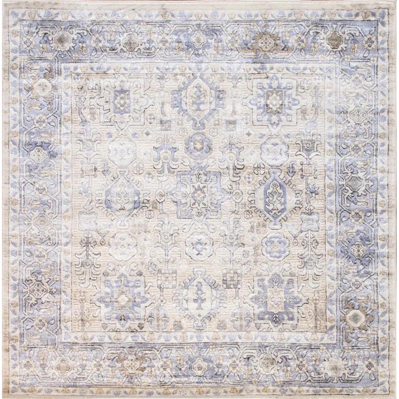 Pasargad Amadeus Power Loom Oriental Area Rug in Ivory/Gray