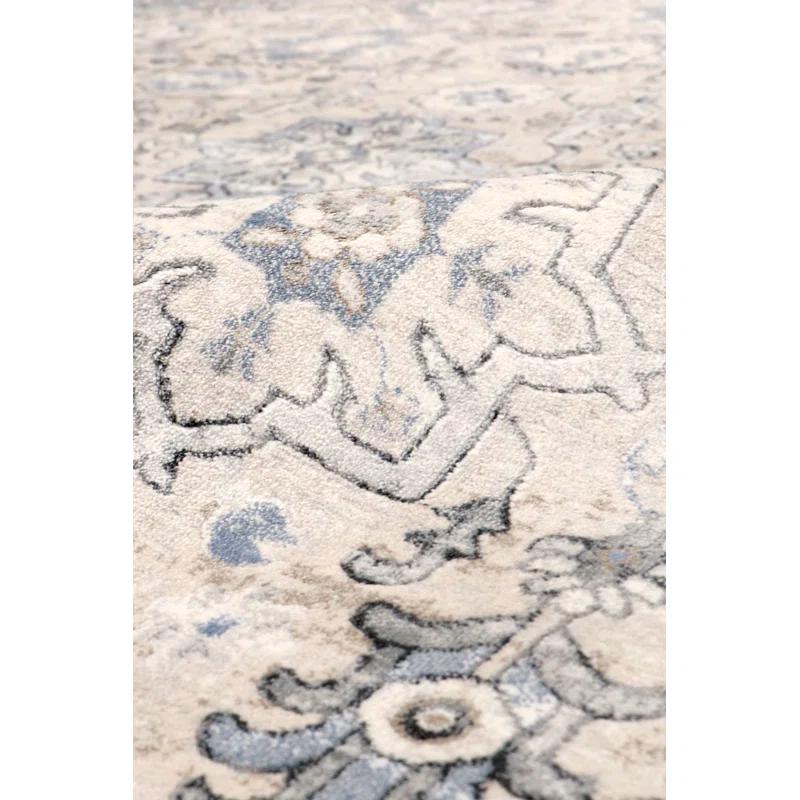 Pasargad Amadeus Power Loom Oriental Area Rug in Ivory/Gray