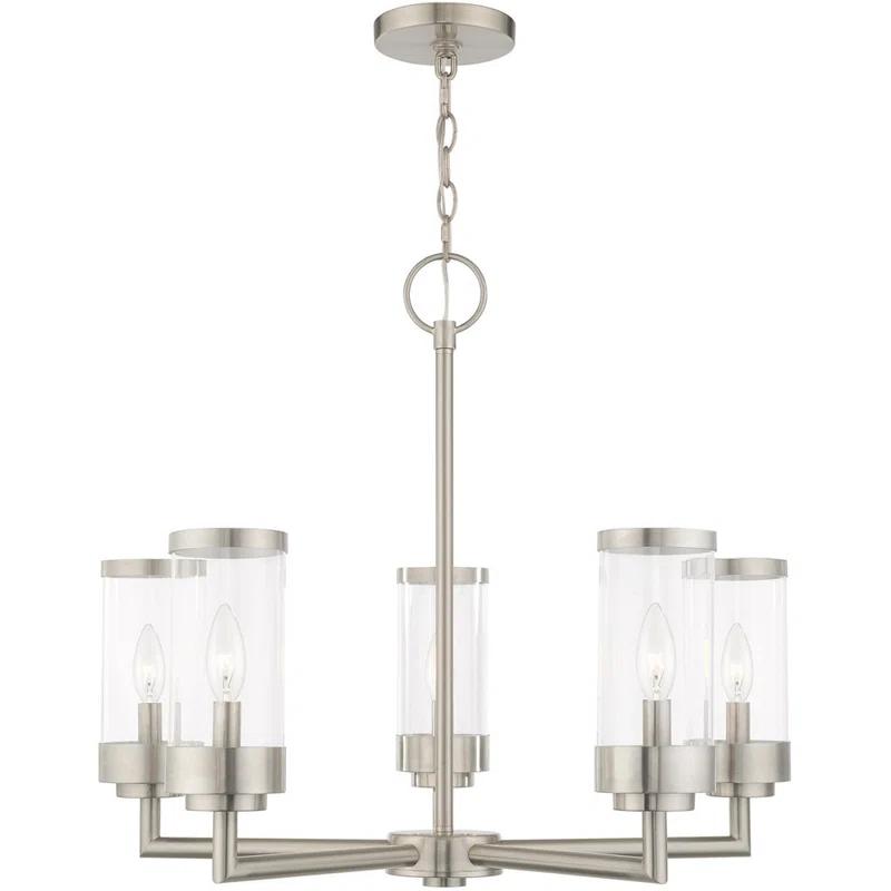Taylen 5 - Light Stainless Steel Cylinder Chandelier
