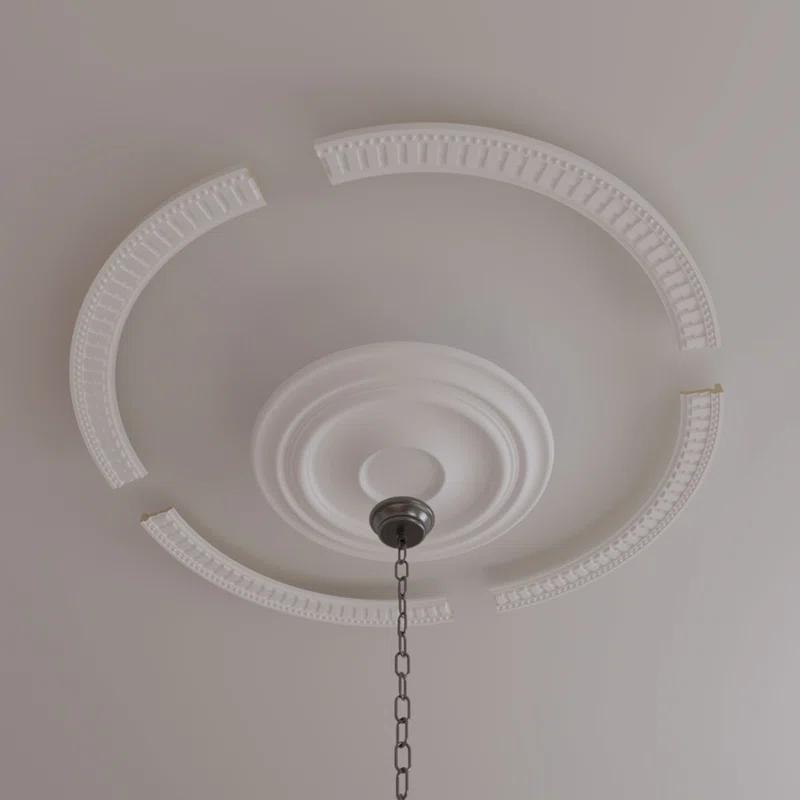 Ekena Millwork 47" Primed Dentil and Bead Decorative Ceiling Ring