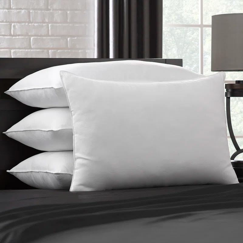 Ella Jayne Home Exquisite Hotel Soft Plush Gel Fiber Filled Allergy Resistant Stomach Sleeper Pillow (Set of 4)