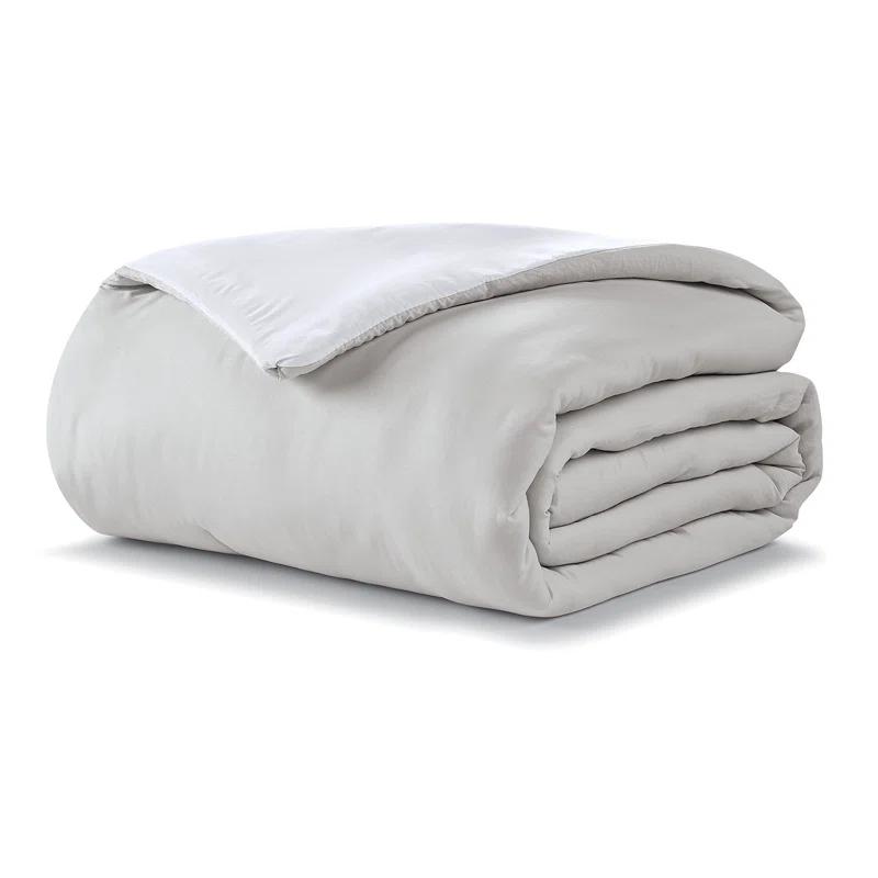 Twin White Platinum Reversible Down Microfiber Comforter Set