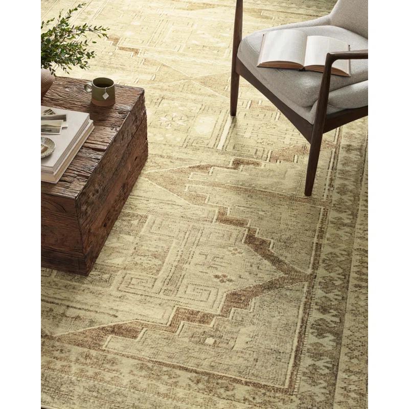 Sinclair II Rug by Magnolia Home by Joanna Gaines x Loloi - Khaki and Tobacco / 5' x 7'