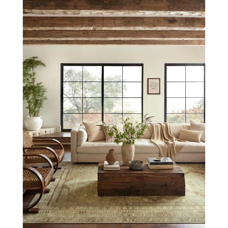 Sinclair II Rug by Magnolia Home by Joanna Gaines x Loloi - Khaki and Tobacco / 5' x 7'