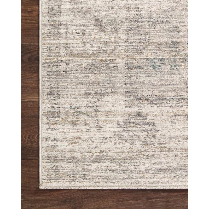 Millie Silver and Dove Floral Wool Area Rug 5' x 8'