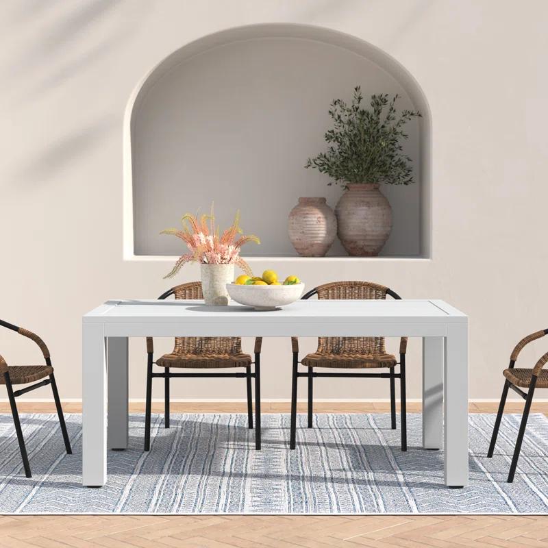 Poinsettia 64'' Aluminum Outdoor Dining Table