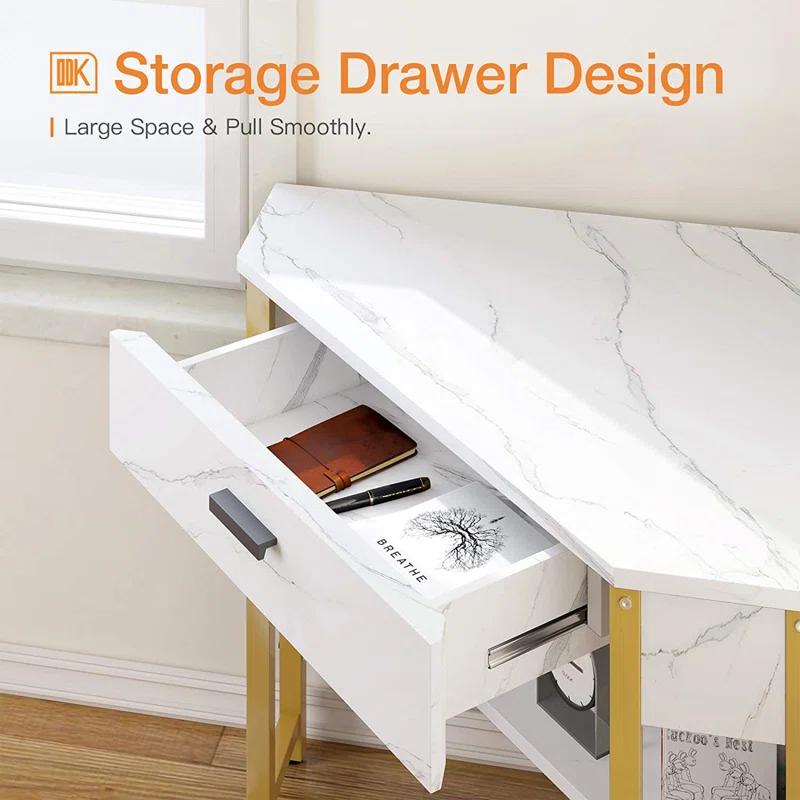 ODK Corner Metal Base Writing Desk