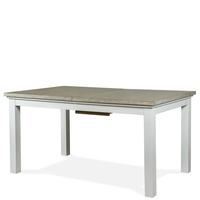 Cora Cloud White and Fog Gray Extendable Reclaimed Wood Dining Table