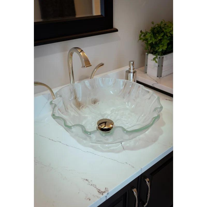 Eden Bath 16.5'' Clear Tempered Glass Specialty Bathroom Sink