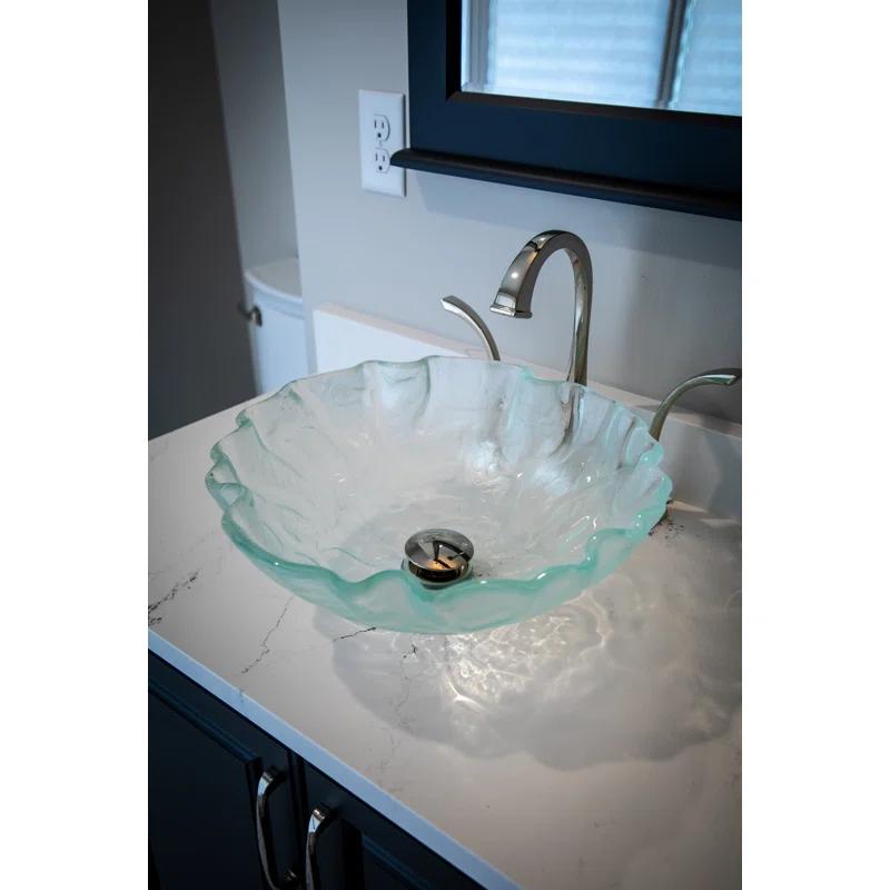 Eden Bath 16.5'' Clear Tempered Glass Specialty Bathroom Sink