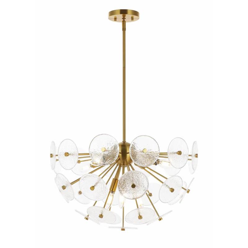 Miri 24" Brass and Glass 6-Light LED Pendant