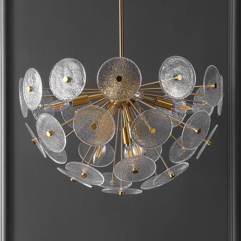 Miri 24" Brass and Glass 6-Light LED Pendant