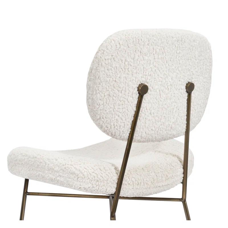 Down Faux Shearling and Bronze Upholstered Side Chair