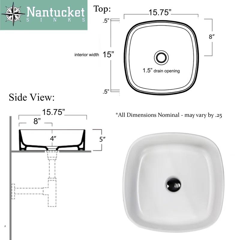 Regatta Poured Square Vessel Bathroom Sink