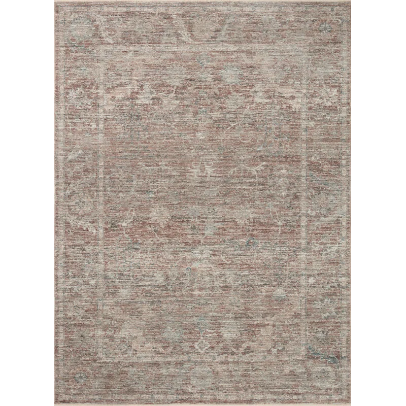 Vintage Floral Red Synthetic 2'3" x 3'10" Traditional Area Rug