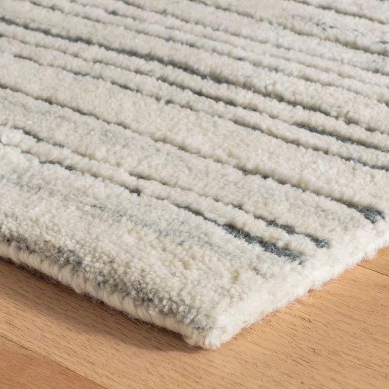 Avery Handmade Tufted Wool Striped Area Rug, 3' x 5', Gray
