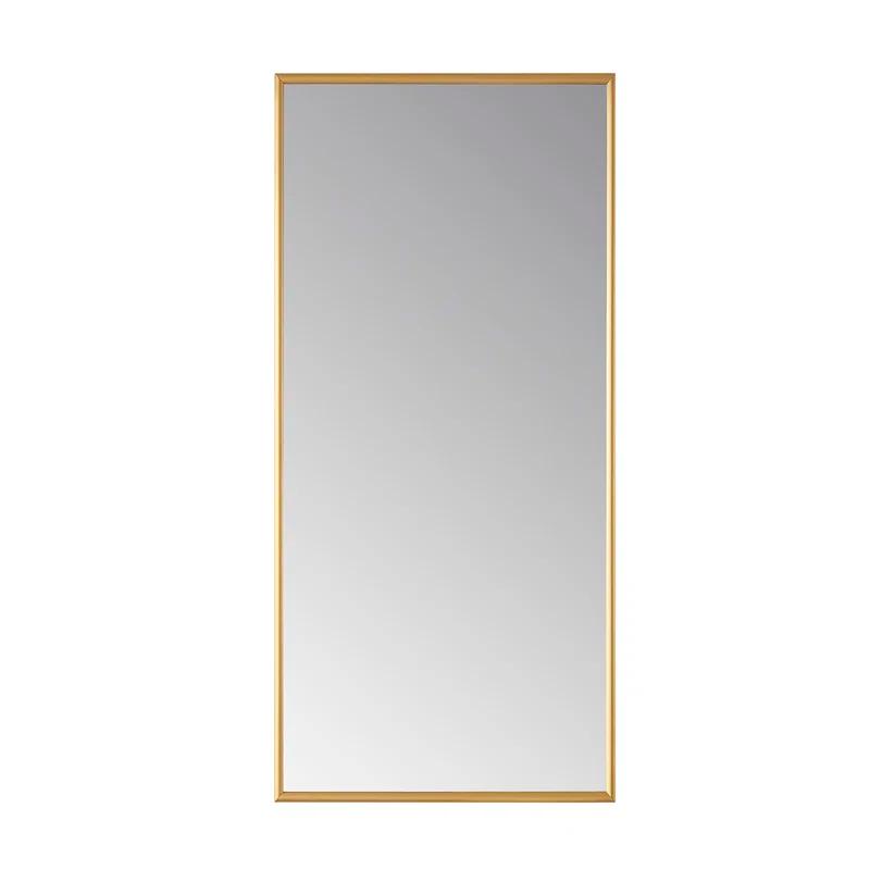 Viella Brushed Gold Rectangular Aluminum Bathroom Mirror