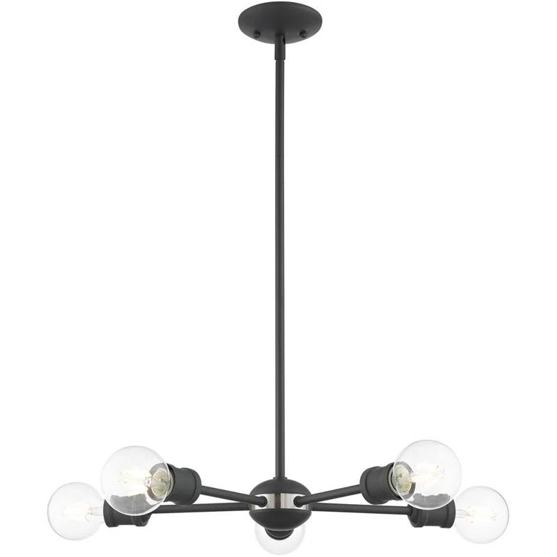 5 - Light Steel Dimmable Sputnik Sphere Chandelier
