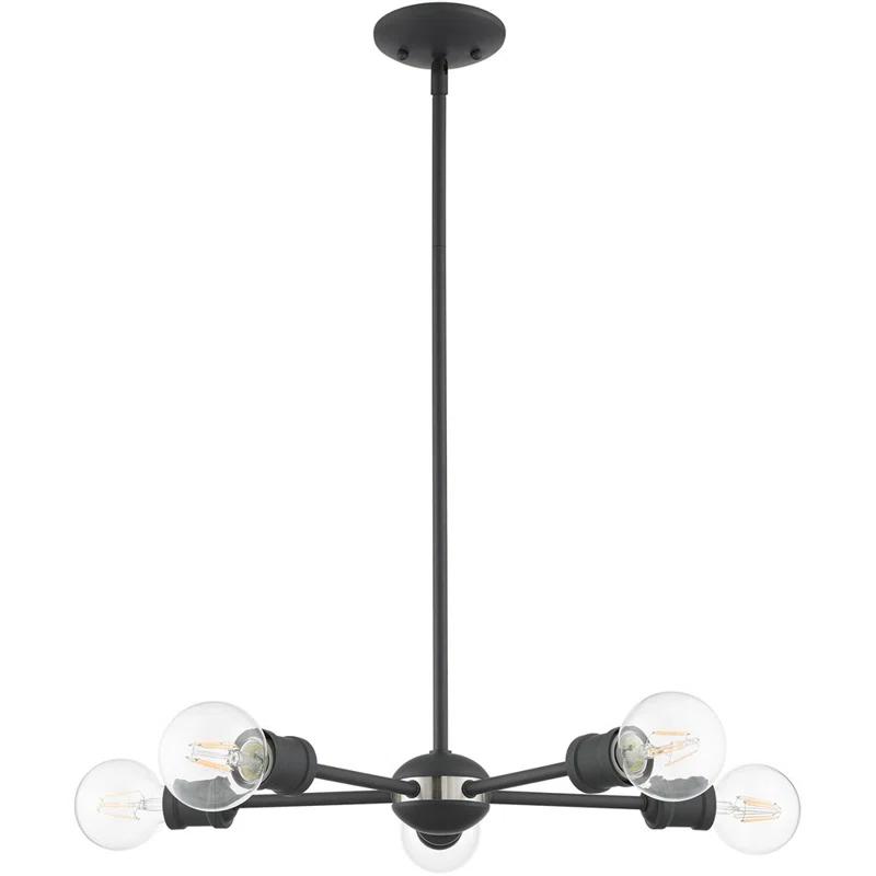 5 - Light Steel Dimmable Sputnik Sphere Chandelier