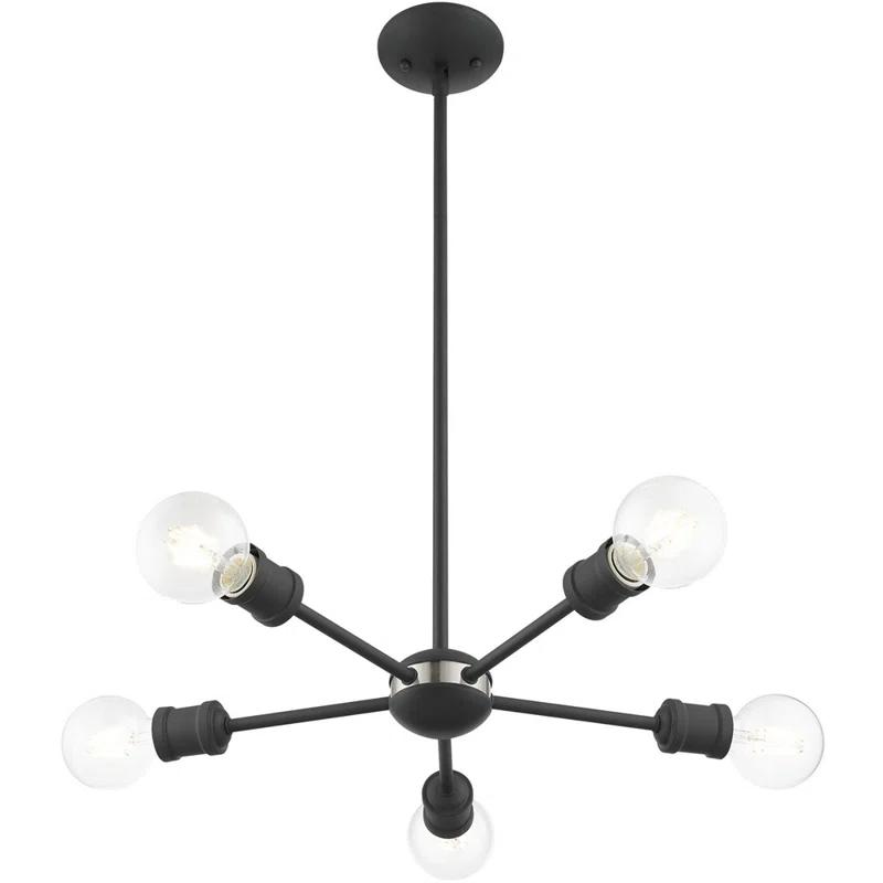 5 - Light Steel Dimmable Sputnik Sphere Chandelier