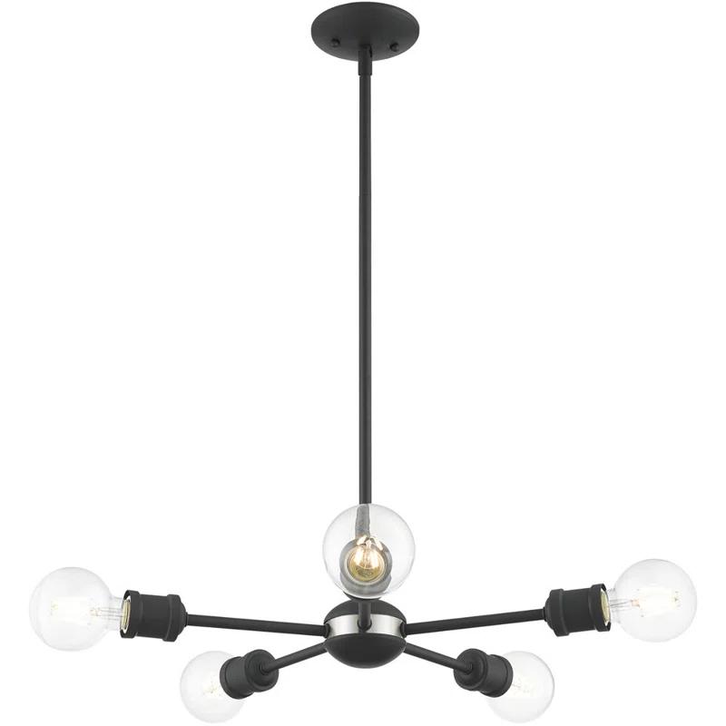 5 - Light Steel Dimmable Sputnik Sphere Chandelier