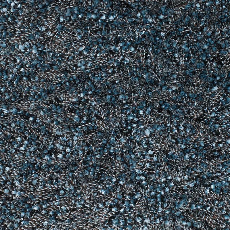 Luxurious Hand-Woven Blue Shag Wool Blend 5' x 7' Area Rug