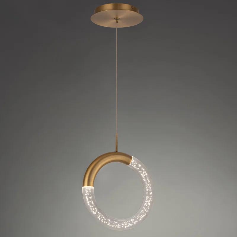 Ringlet 1 - Light Aged Brass LED Geometric Pendant