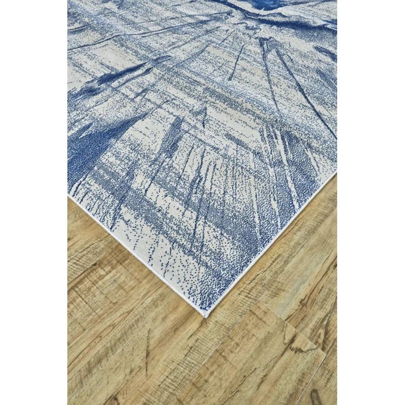 Cobalt Blue Omari Rectangular Easy-Care Area Rug