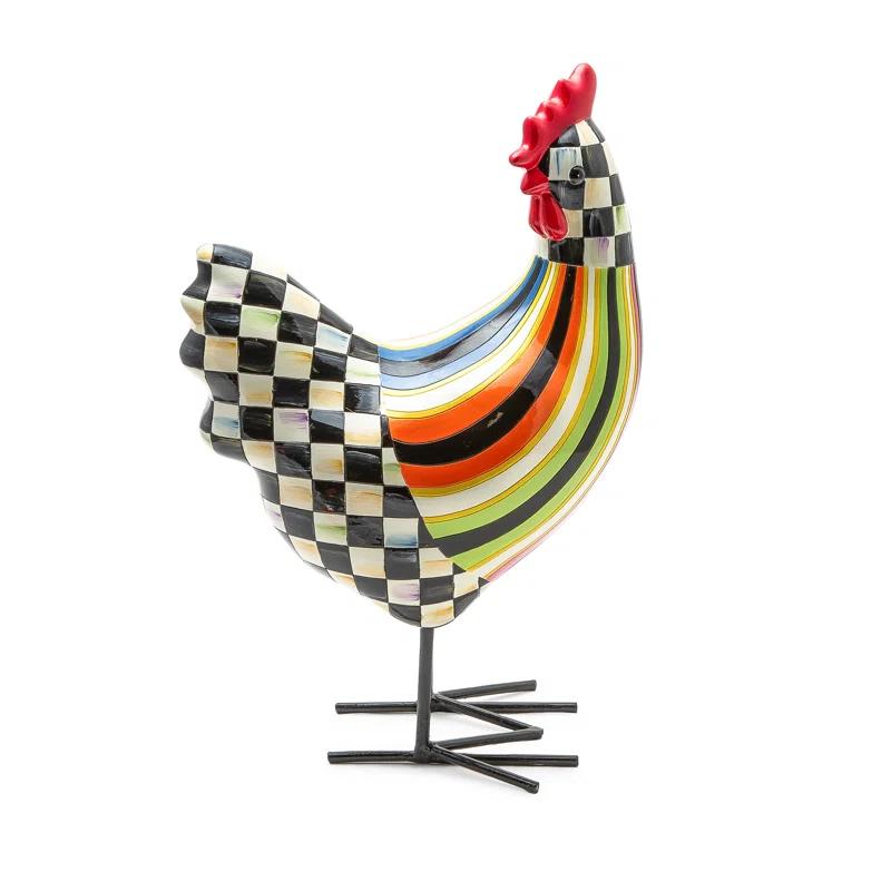 Avant Garden Hand-Painted Stripe Chicken Figurine