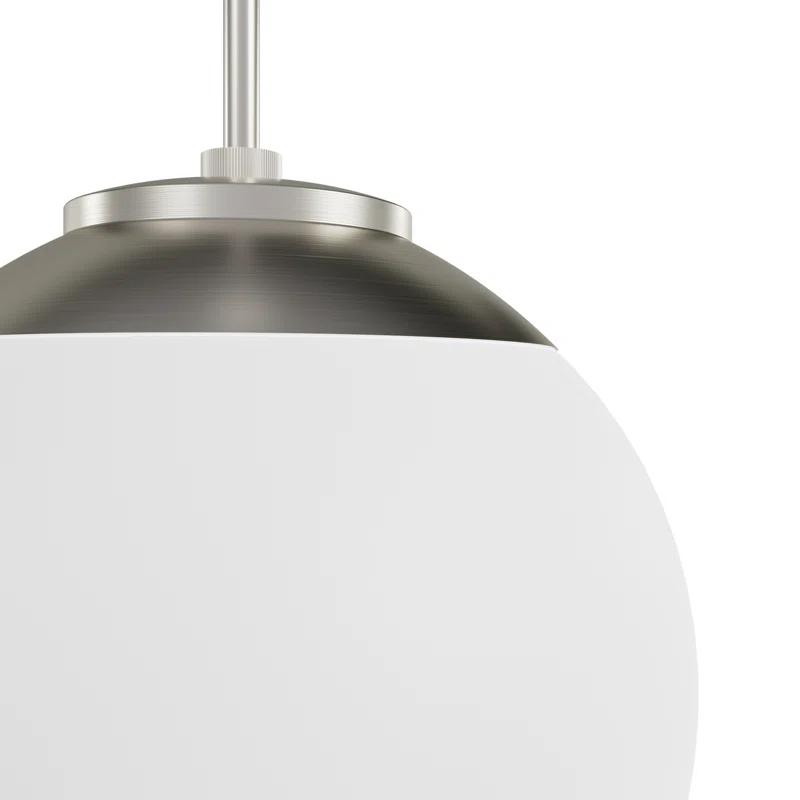Hepburn Brushed Nickel 12" Deco Style Globe Pendant Light
